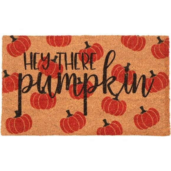 Door Mat Hey There Pumpkin Welcome Doormats Natural Coir Mats 17.7 x 29.5 Inch - Picture 1 of 7
